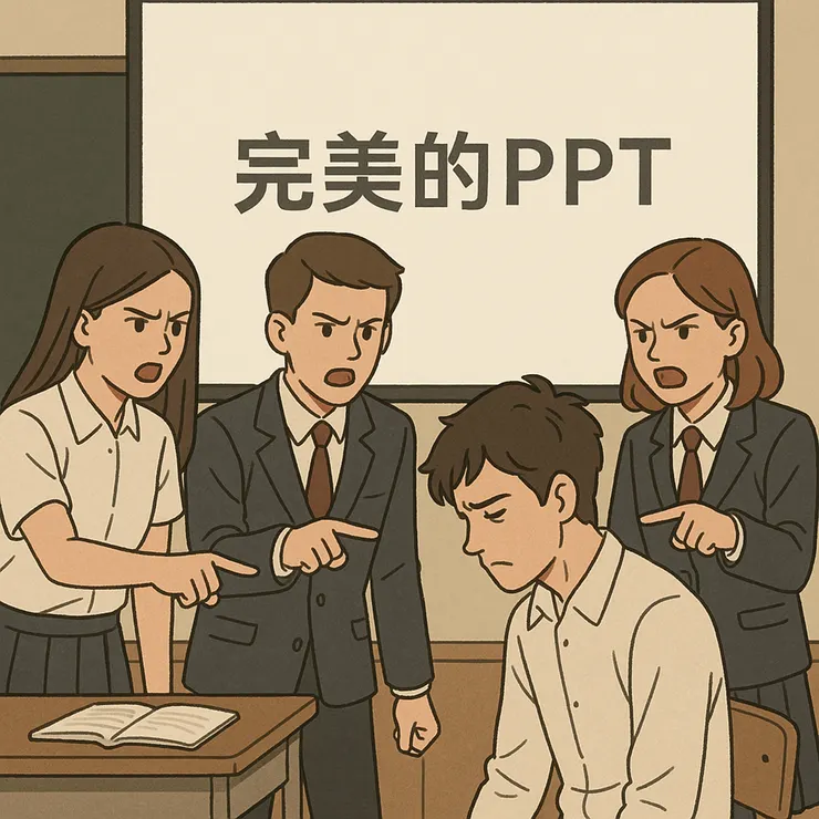 這番切割真的很像是關係及分數的霸凌 (小昕咒語Copilot繪圖)