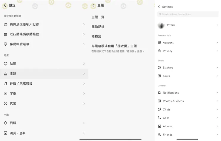 跟主裝置的設定界面比較，可以發現追加裝置的設定區域並無主題的選項