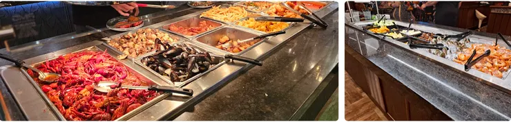 Blossom Buffet 主打中式料理，也有日式壽司等選擇，飲料免費喝到飽，CP值頗高，榮登全美 Top 20 Buffet 餐廳榜首。