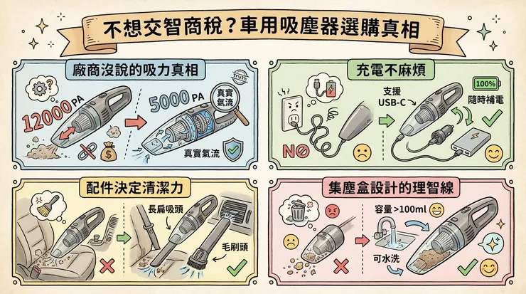 不想交智商稅?車用吸塵器選購真相:看穿廠商沒說的那些事