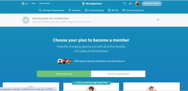 Worldpackers：先選擇是否獨旅