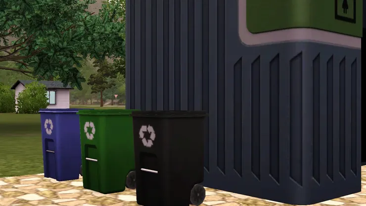 小吃攤區域怎麼可以沒有垃圾桶？要保持環境清潔才行。