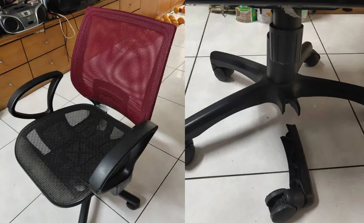 辦公椅五爪腳架斷裂