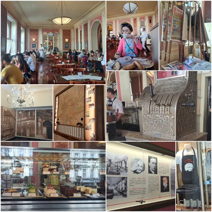 這裡也有愛因斯坦小舖..名人歷史介紹,粉色的大廳 ..古董收銀機超有時代感..