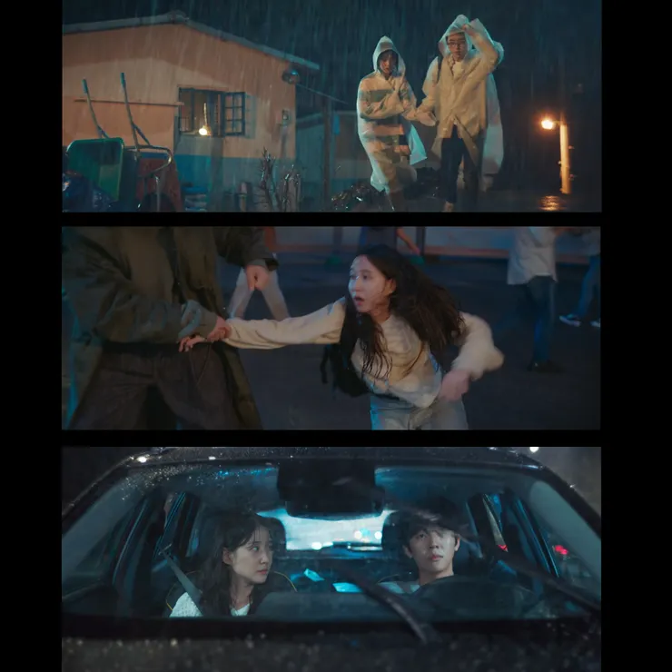 雨夜裡,木河跟基浩。( Source : Netflix。)