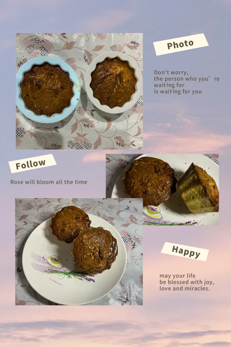 晚上沒事做做燕麥雜糧蛋糕，當作明天的早餐