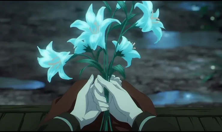 莉莉手裡拿著Lily(百合花)  /圖片來源：Instagram @6rxil_l