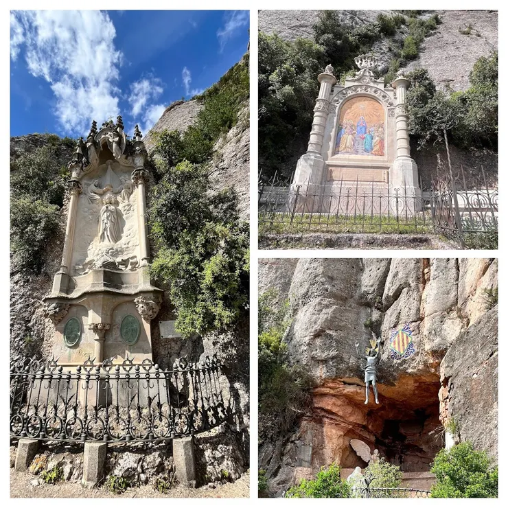 途中設有十多座宗教雕塑與藝術裝置