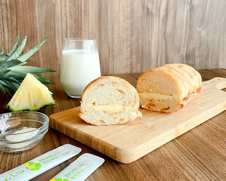 圖說：旺萊山新品「微酵益菌麵包」將鳳梨酵素與益生菌拌入天然醱酵奶油中，清爽美味。（資料來源：旺萊山）