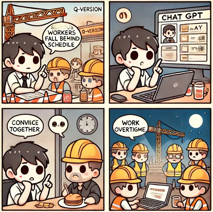 以四格漫畫呈現案例二情境