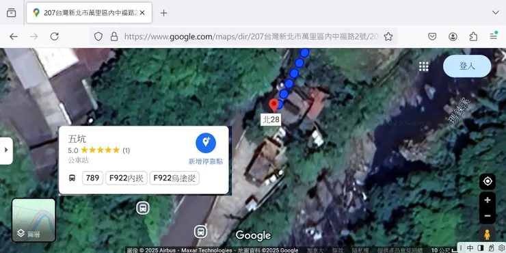 13本圖萬崁路即內中福八四號在點左邊下方為五福宮
