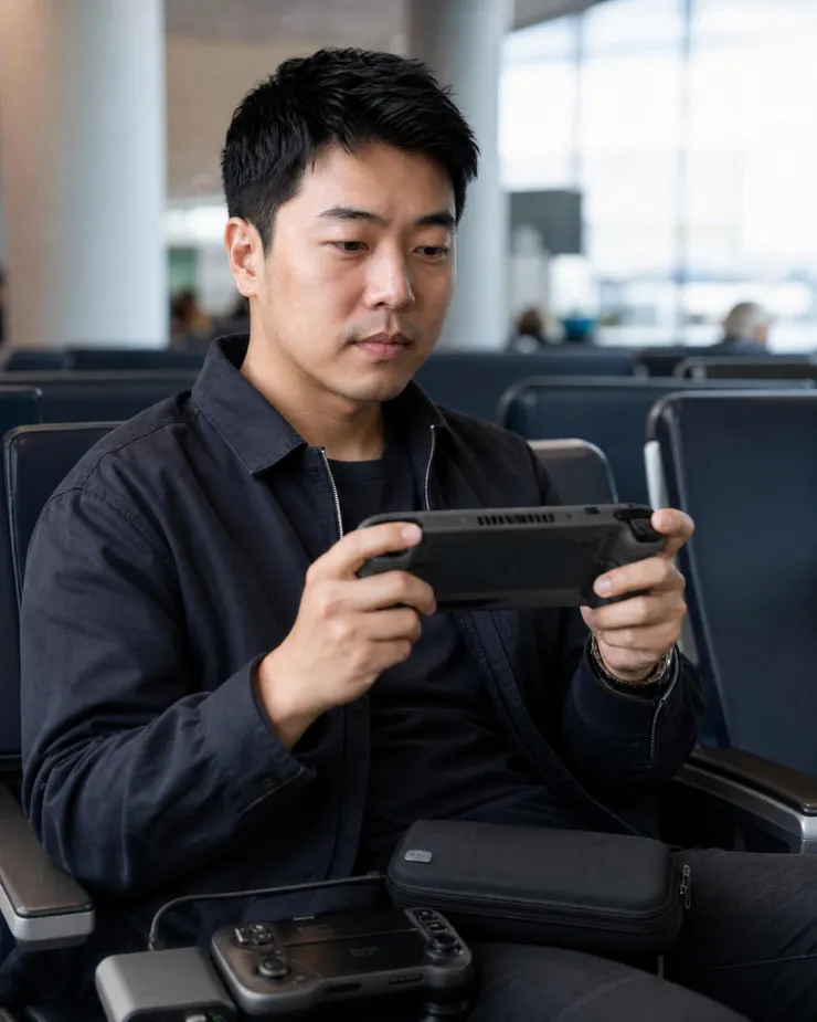 梁練偉測試掌機續航與外出攜帶情境的 Switch 2 選購照片