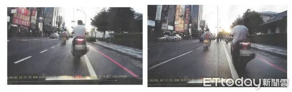 上圖這種因偏移駛過邊線未打燈的狀況，為檢舉達人的最愛之一，佔這類型的違規五成以上。