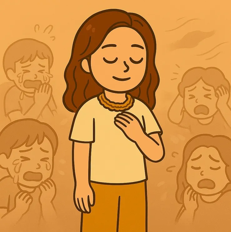 法會現場,有人哭,有人喊,有人激動得跪地痛哭。 但我只是靜靜地,把手放在心口。 不是沒感覺,而是我在安撫自己的方式裡, 選擇了一條安靜的路。 或許是能量共振,或許是每個人都被觸動了某個內在情緒, 但那天的我,只是靜靜地— 陪著自己走過那道湧上的浪潮。