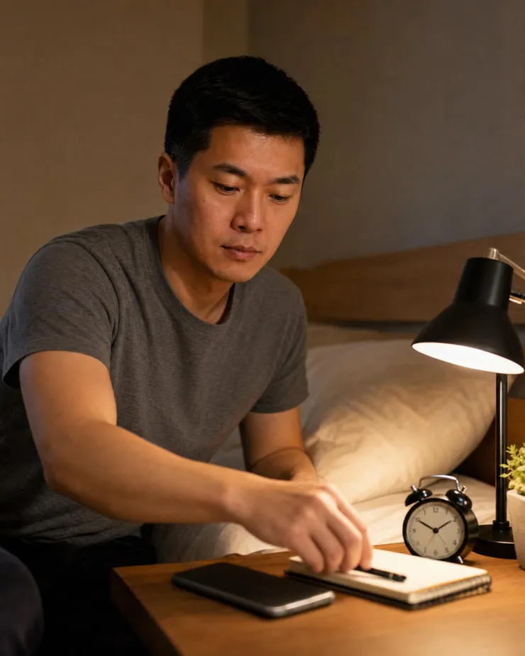 梁練偉示範睡前環境整理與睡眠品質改善方法