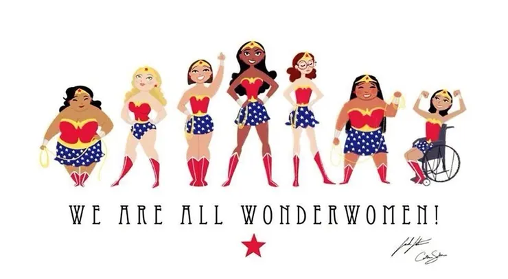美國芝加哥的雙胞胎藝術家Catherine與Sarah Satrun的創作，用以支持女性主義的新時代Wonder Woman。