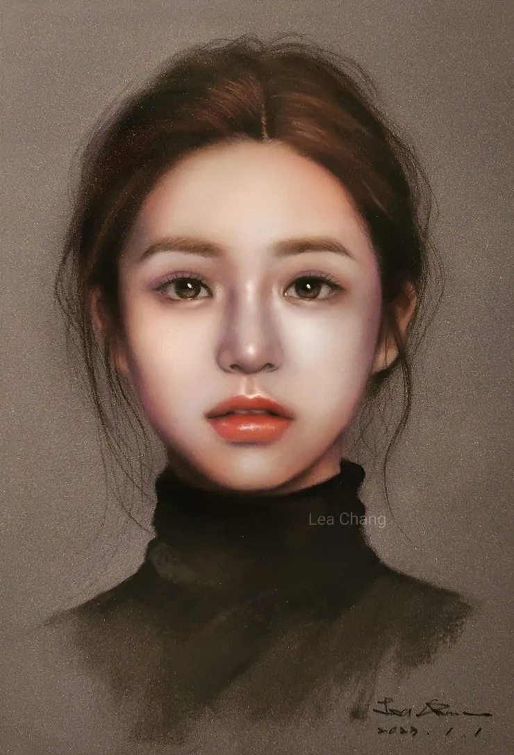 紅唇 (媒材:粉彩)