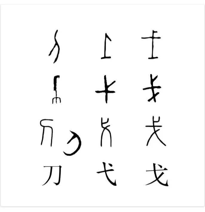 【附圖：漢字「刀、弋、戈」字形演化】