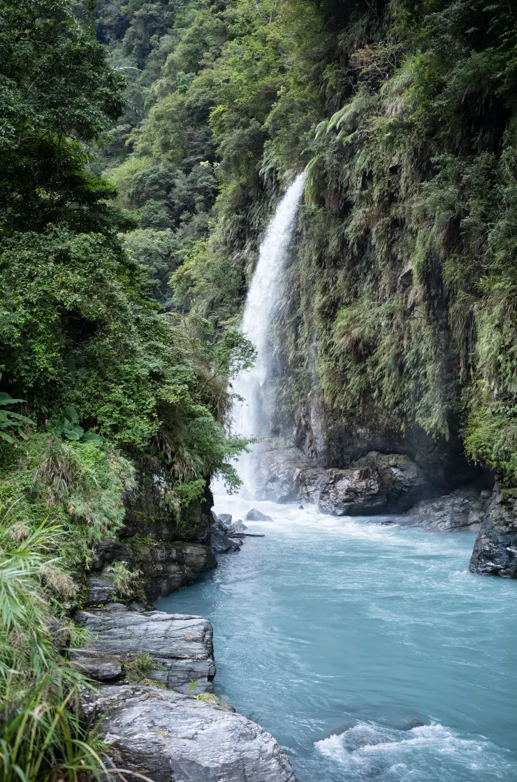 平視角的富源瀑布,有點可惜會被擋到