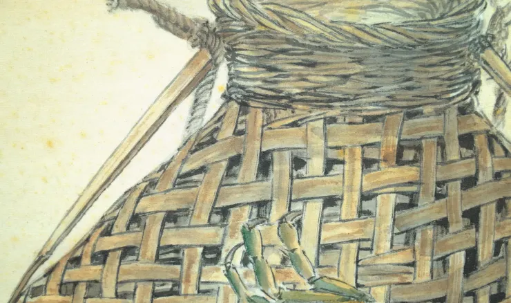 〈初秋子時〉局部－竹簍