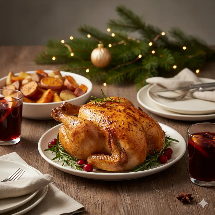 節慶限定料理，加入節日元素但不過度，溫暖氛圍，適合節慶宣傳圖