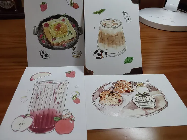 附上明信片菜單,本人與圖片一模模一樣樣