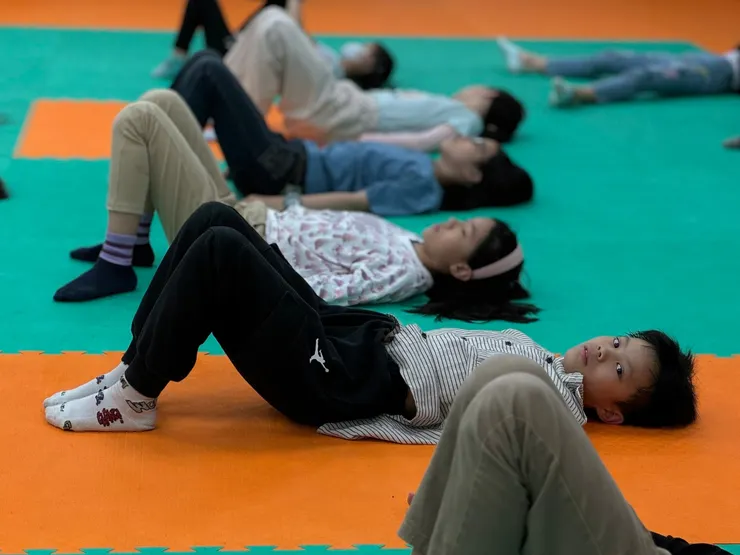 圖片為運動英文課上課畫面