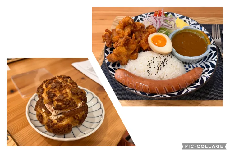 提拉米蘇泡芙、唐揚雞咖哩,擺盤很美。