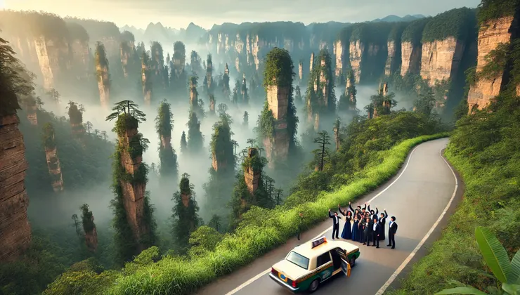夢裡的場景非常美，神似張家界 - By AI
