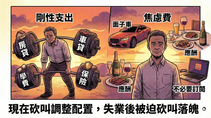 現在砍叫調整配置，失業後被迫砍叫落魄。