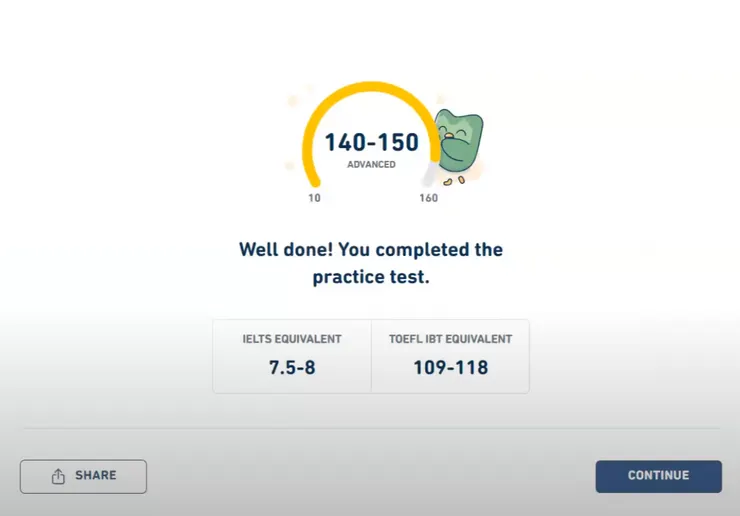 Duolingo English Practice Test Score