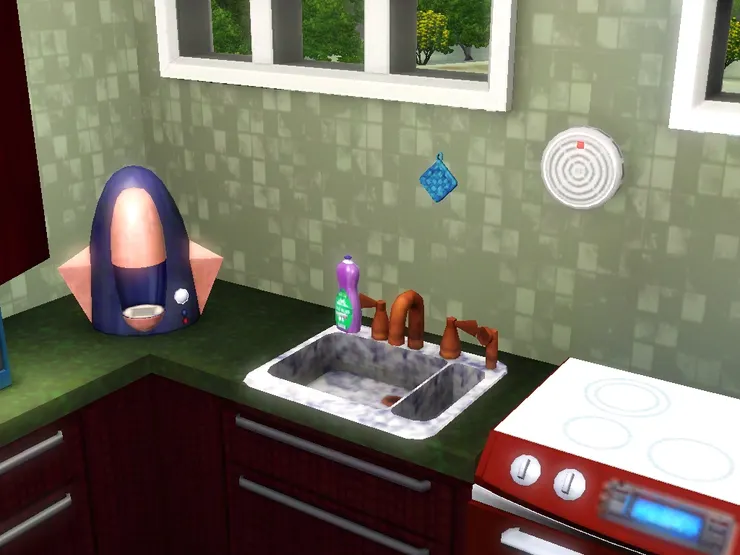 我喜歡廚房的洗手盆有兩格，洗好的東西跟未洗的可以分開。