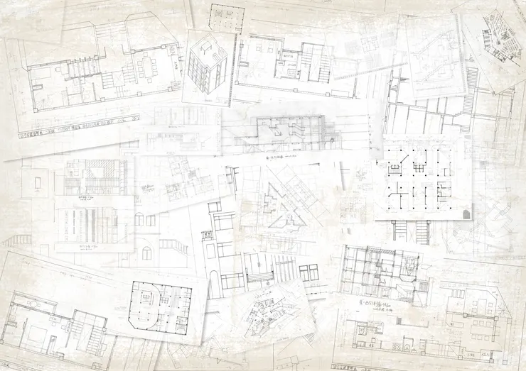 各種累積，希望之後能多到舖滿一張床；撲過去，躺在上面睡覺，連作夢都是建築；就像【全面啟動】劇中場景。很慶幸之前都有掃描，整理過程省力很多。