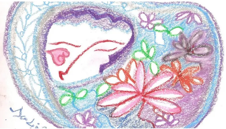 母親/蠟筆畫/Mingling手繪