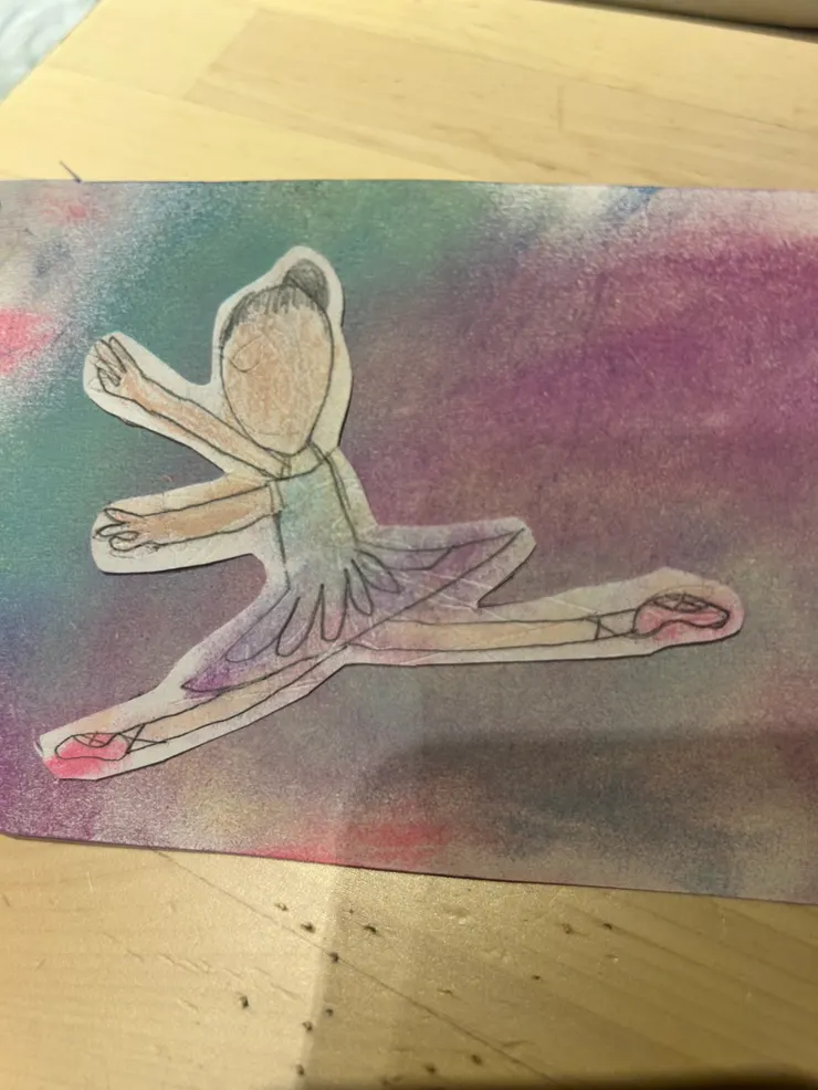 羊咩咩自己畫的跳躍,特別強調腳背