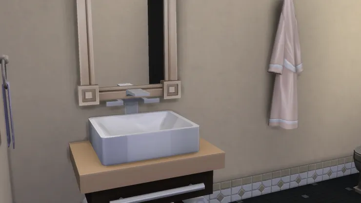 這洗手間沒有櫃子和台面。陶瓷的洗手盆不能用刷子刷，會弄出坑紋藏污納垢。