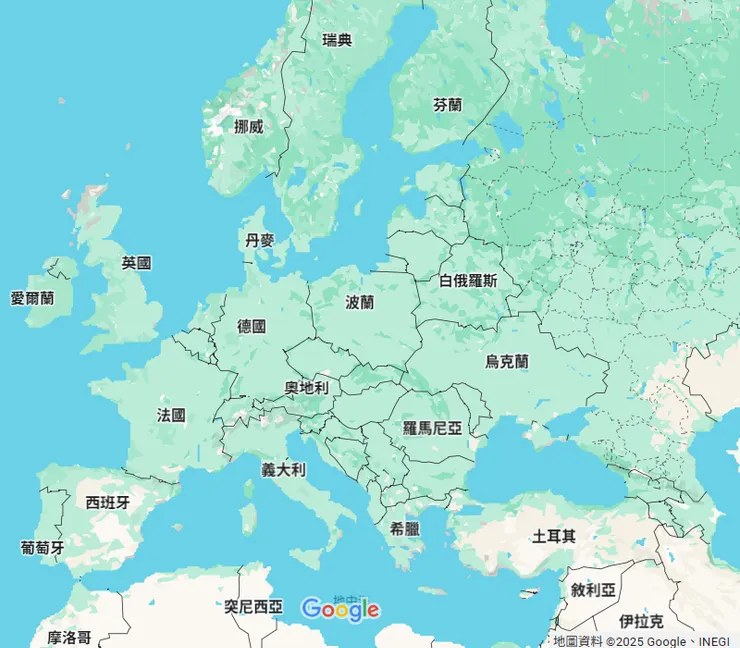 歐洲各國的地理位置