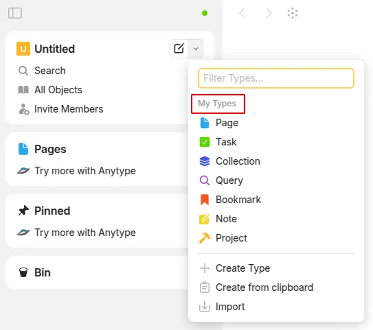 My Types（英文界面）-採用Anytype預設