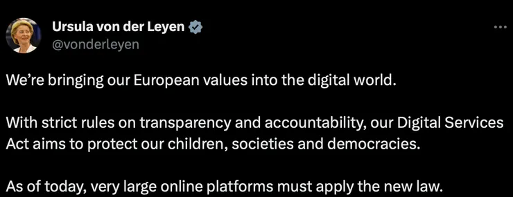 歐盟理事長的推特貼文