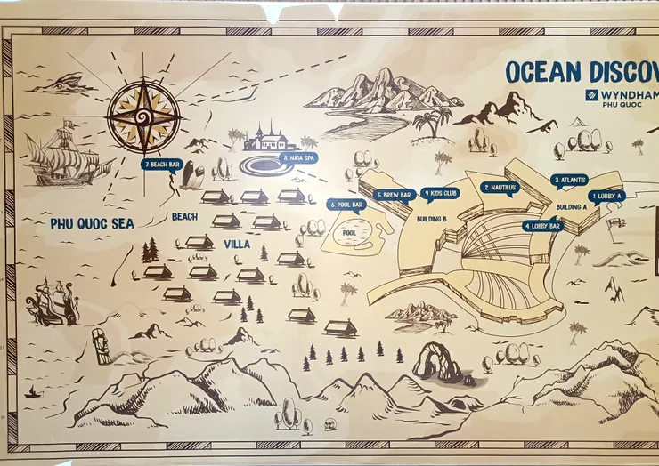 富國島溫德姆大酒店 飯店地圖 Wyndham Graden  Phu Quoc Map