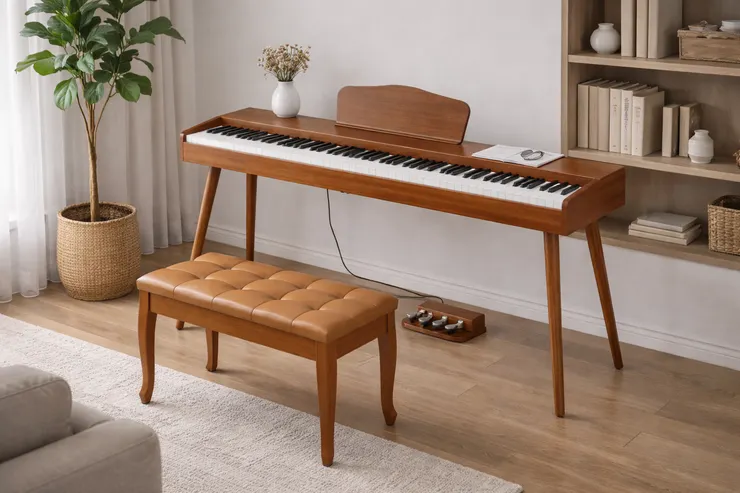 木質立式88鍵電子琴
