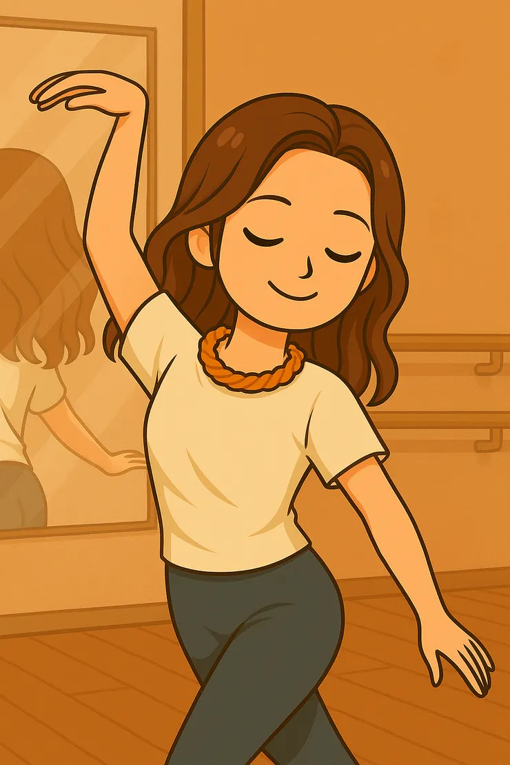 以前上舞蹈課時，看著鏡中的自己，或許當下的我，最渴望的就是找到『屬於自己的樣子』。不是誰的影子，也不是誰的翻版，只是單純地想用舞步告訴自己—我就是我。