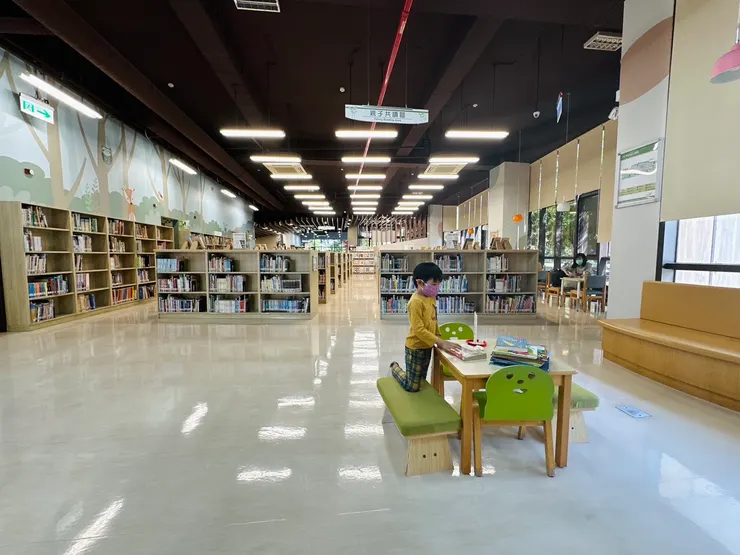 兒童閱覽區朝大門拍攝的角度。