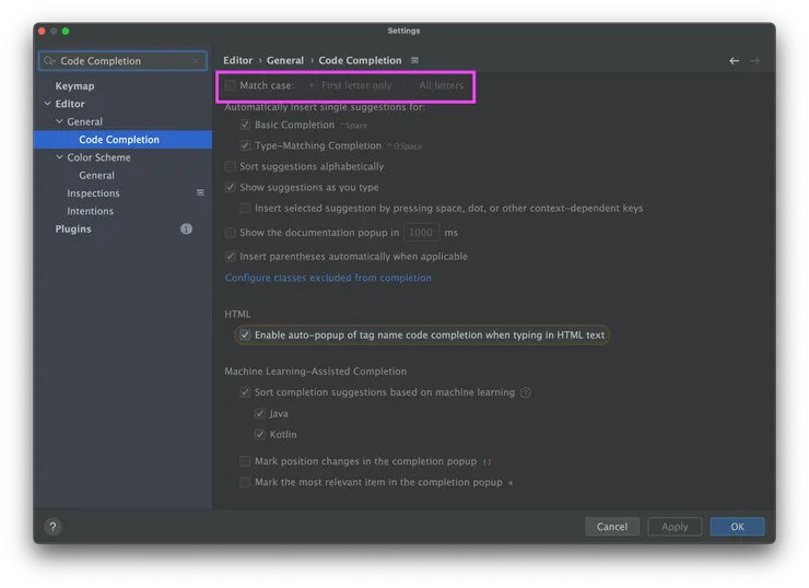 關閉英文大小寫判斷