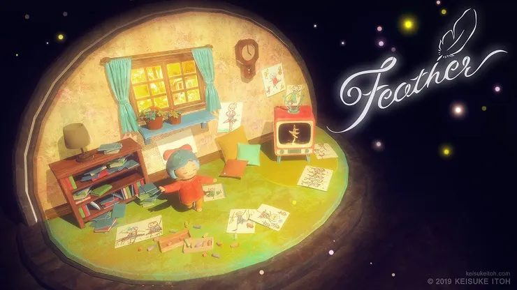 場景設計成半圓形旋轉舞臺，隨時間推進順時鐘「換景」。（圖片來源：http://keisukeitoh.com/feather.html）