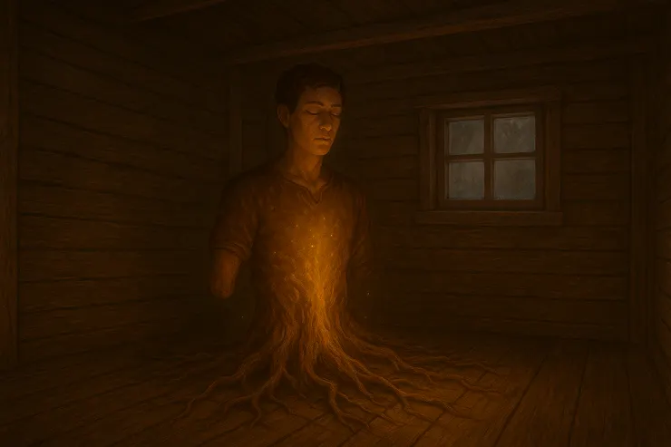 夢裡的木造房間沒有窗，更封閉一點 - ChatGPT