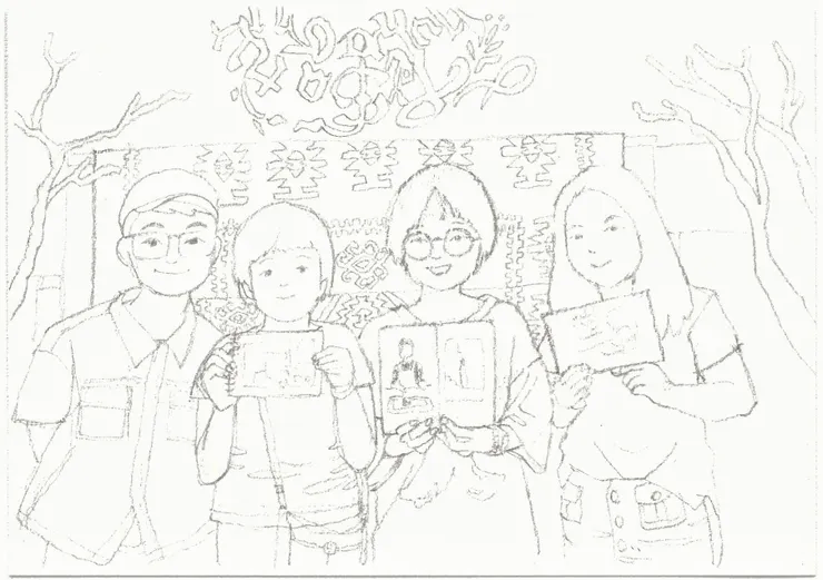 土耳其咖啡廳 合照 線稿