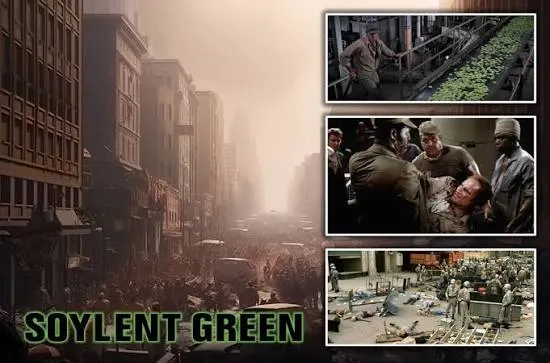 電影《超世紀諜殺案（綠色食品）》(Soylent Green, 1973)，卻爾登·希斯頓(Charlton Heston)主演。