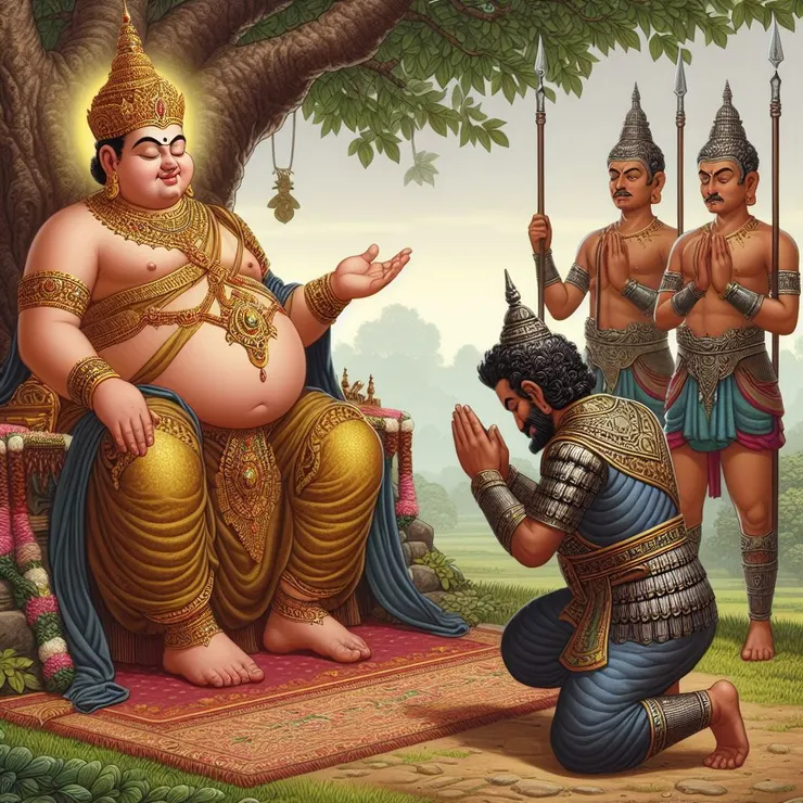 鬰多羅向波斯匿王唸出「減肥偈」