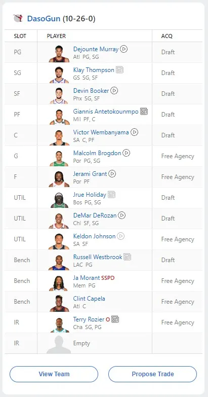 查看其他隊的球員